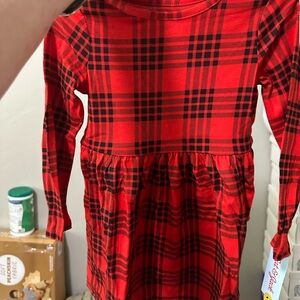 Cat & Jack Red Plaid Kids Casual Dress